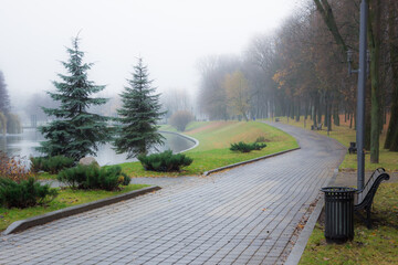 The quay of the river Svislach. Minsk, Belarus.