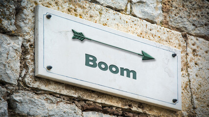Fototapeta premium Street Sign to Boom