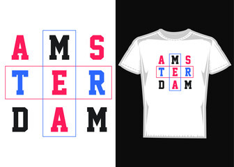 Amsterdam Skyline T-Shirt Design Template