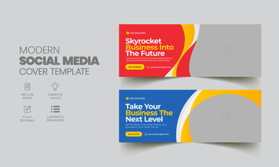 Social Media Timeline Cover and Web Banner Template for Cleaning service, Real Estate, Gym, Corporate Business