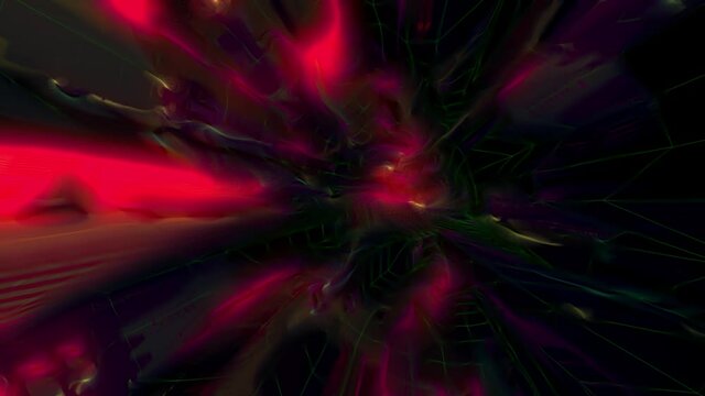 3d tunnel animation alien ghost ship tunnel red