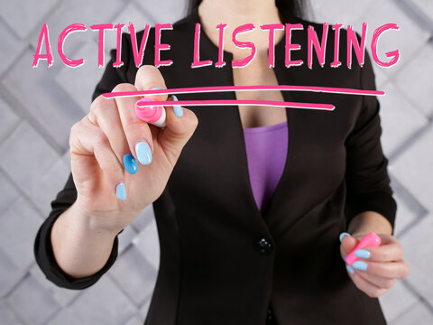  ACTIVE LISTENING phrase on the screen.
