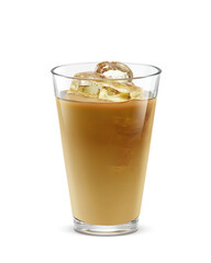 グラス コーヒー牛乳 アイスミルクティー 氷 飲み物 イラスト リアル 