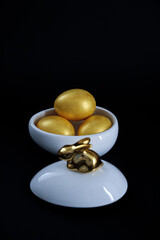 eggs on a black background