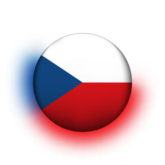 Glass light ball with flag of Czech Republic. Round sphere, template icon. national symbol. Glossy realistic ball, 3D abstract vector illustration highlighted on a white background. Big bubble