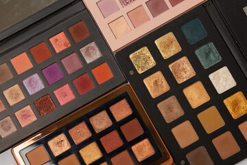  Closeup shot of trendy eyeshadow palettes