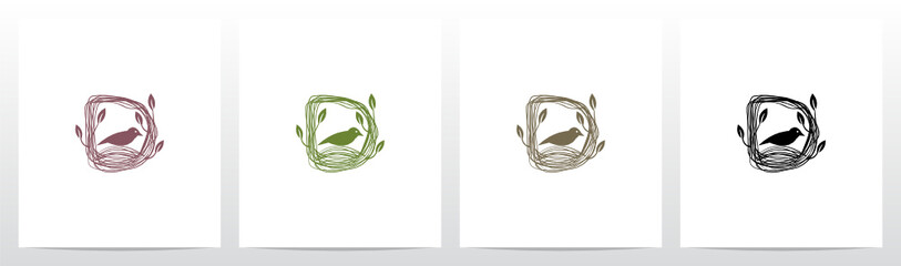 Letter Shaped Nest Logo Design D