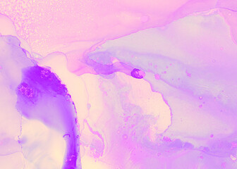 Candy Alcohol Ink. Sophisticated Drawing. White