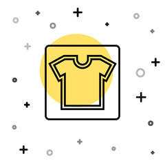 Black line Sewing pattern icon isolated on white background. Markings for sewing. Random dynamic shapes. Vector