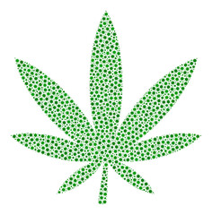 Vector marijuana covid-2019 composition icon created for hospital projects. Marijuana mosaic is formed of small covid pathogen icons.
