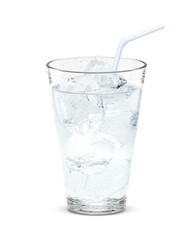 グラス 水 お冷 飲み物 氷 イラスト リアル ストロー