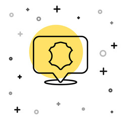 Black line Leather icon isolated on white background. Random dynamic shapes. Vector