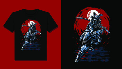 samurai attack t shirt design