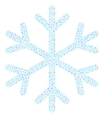 Vector snowflake coronavirus mosaic icon designed for clinic wallpapers. Snowflake mosaic is made from tiny coronavirus infection elements.