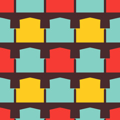 Seamless pattern with geometric shapes. Abstract retro illustration.