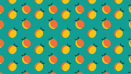 Fruit pattern. Retro background, vintage background from bright juicy apricots on a solid background. Concept for banners, cards, covers, wallpapers.
