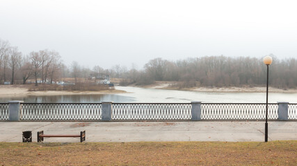 The quay of the river Sozh. Gomel, Belarus.