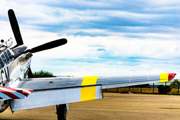 WWII Airplane on runway