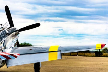 WWII Airplane on runway