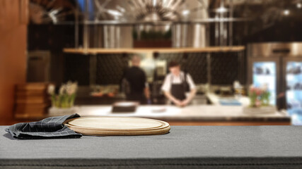 Desk of free space and bar interior 