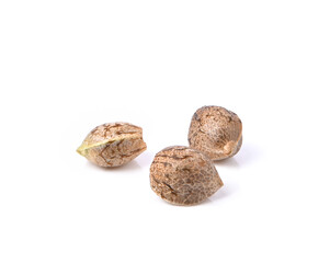 Medical cannabis sativa, Marijuana seeds isolated on white background.