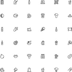 icon vector icon set such as: cloche, illness, emblem, warm, lager, spaghetti, mocha, cabbage, steel, wooden, blend, micro, sodium, yellow, tenderloin, take, ham, rigatoni pasta shape, steak