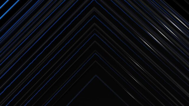 Blue glowing neon lines abstract technical futuristic motion background. Seamless loop. Ultra HD 4K video animation. Layers and Parallels