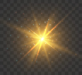 Magic light, bright glow. Vector 10 eps	