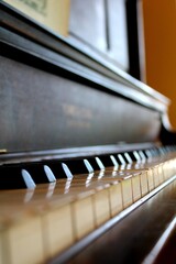 piano keys close up