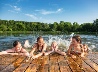 Happy children enjoying summer holidays