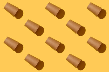 Pattern. Empty paper natural disposable craft brown glass.