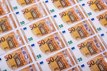 Fifty euro banknotes