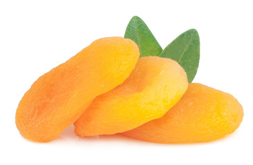 Dried apricots isolated on the white background