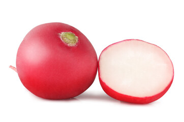 Radishes isolated on white background