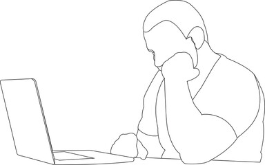 distressed person in front of the computer