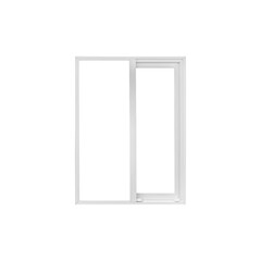 Real modern house window frame isolated on white background