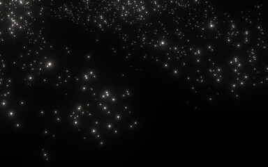 Star universe background. Night shining starry sky background 3d rendering. stars space, cosmos, Milky way galaxy background. glittering star dust trail sparkling particles on Black background © Nitiphonphat