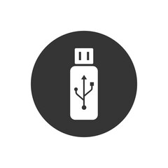 Usb drive icon isolated on white. Vector illustration