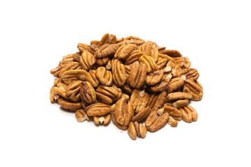 Pecan-nut isolated on white background.