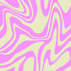 Fototapeta na wymiar Abstract Retro 70s Trippy Wavy Swirl Pink Vector Background