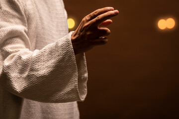 Jesus Christ praying at night