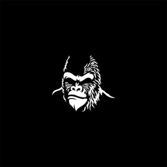 angry gorilla ape head character illustration logo icon vector