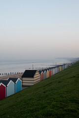 Obraz premium Beach huts on the beach at Gorleston in Norfolk, UK