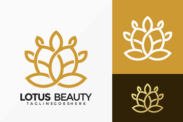 Luxury Lotus Beauty Spa Logo Vector Design. Abstract emblem, designs concept, logos, logotype element for template.