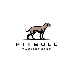 American Bulldog / Pitbull Logo Design Vector Illustration