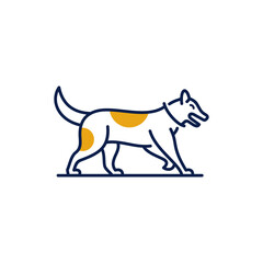 Line art dog Logo Design Vector Illustration