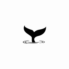 Whale Tail icon Logo. Modern, simple and unique symbol for beach or ocean 
related product or company such as boat and cruise name, also marina. 