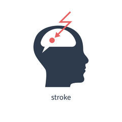 Ischemic stroke of brain icon