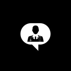 Doctor icon isolated on dark background