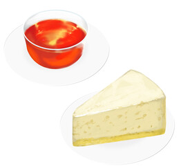 紅茶と白チーズケーキ